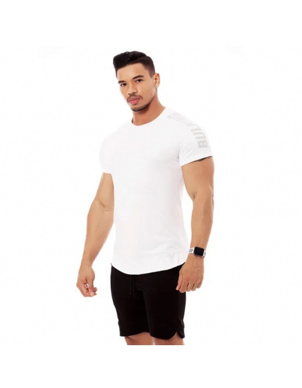 M-3XL Men Fashion Print Round Neckline Short-sleeve Slim Tee