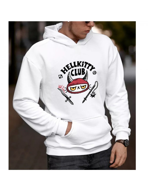 Men Fashion Casual Letter Print Cartoon Devil Patt...