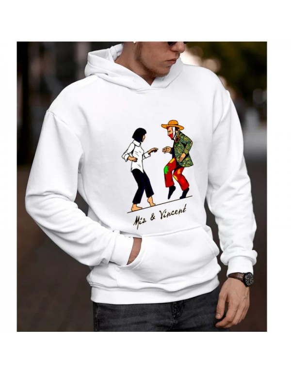 Men Fashion Casual Cartoon Character Dancing Print...