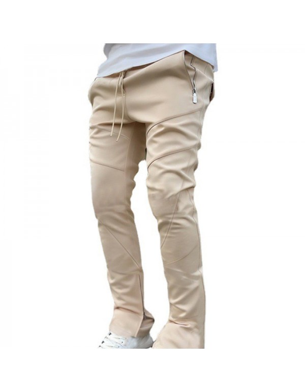 Men Casual Solid Color Elastic Slim Pants