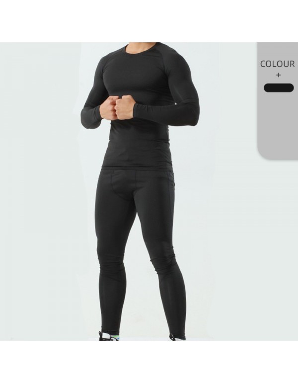 Men'S Casual Tight Elastic Sports Long-Sleeved Top...