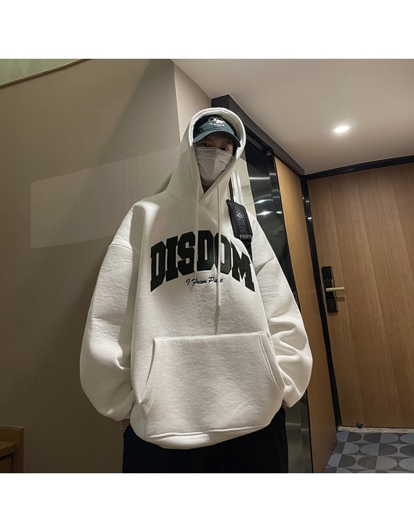 Men'S Casual Hooded Letter Print Loose Long-Sleeved Hoodies