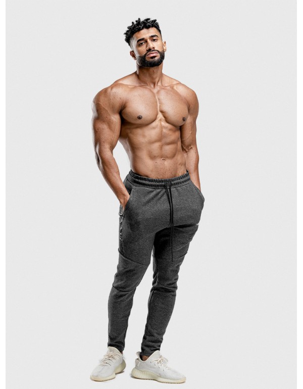 Men Casual Mid-Waist Stretch Sports Trousers