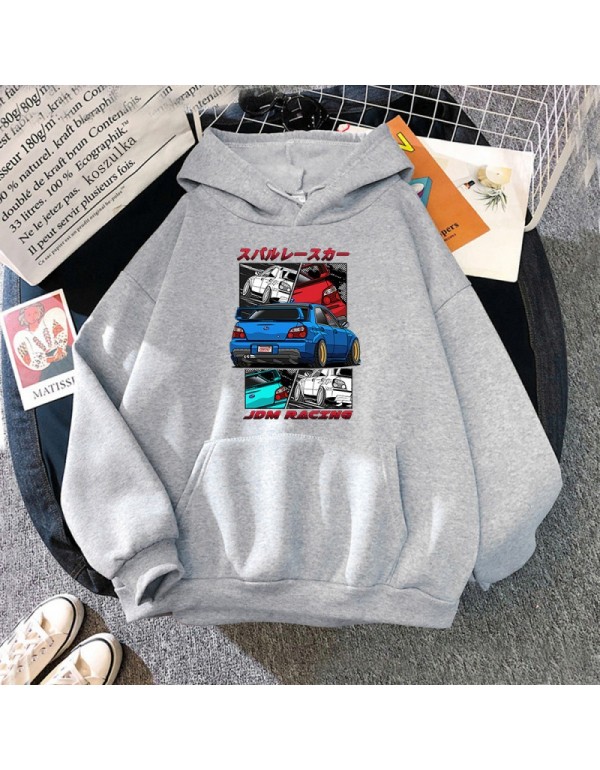 Men Fashion Print Hooded Long-Sleeved Loose Hoodies