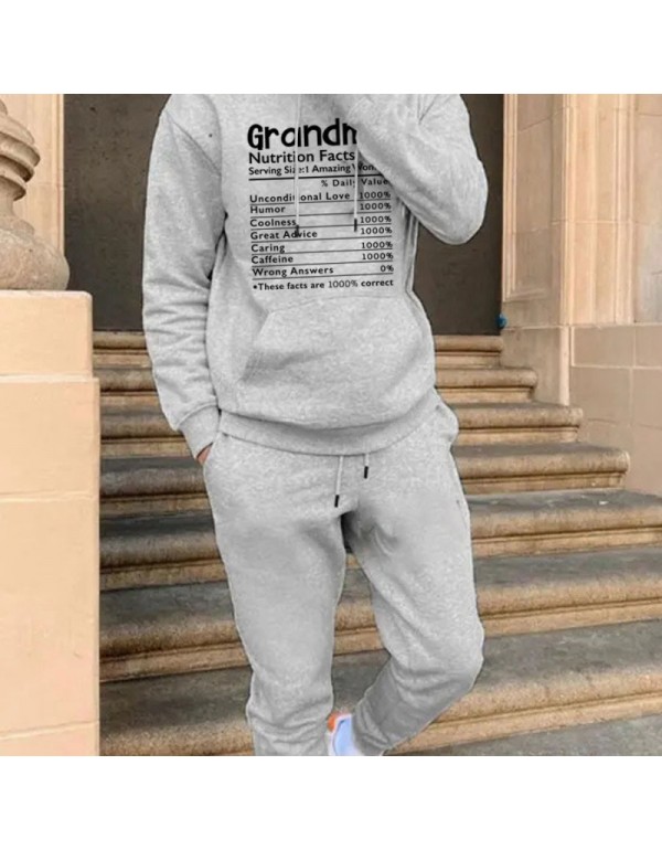 Men Spring Autumn Fashion Casual Commuter Letter Hoodies Pants Sets