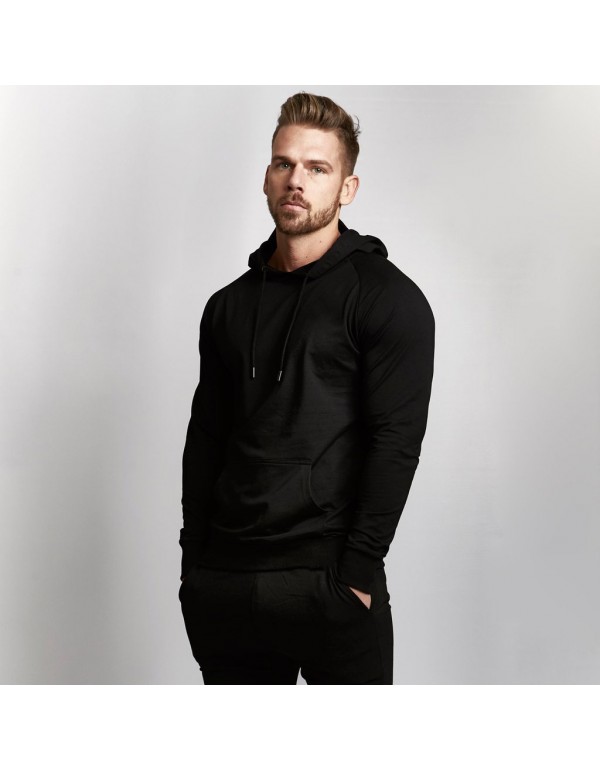 Men Spring Autumn Fashion Casual Sports Basic Versatile Solid Color Long Sleeve Hoodies