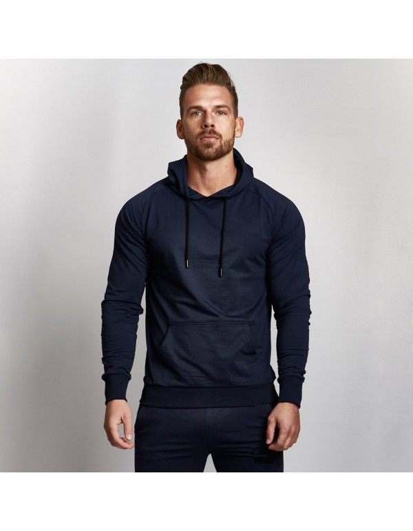 Men Spring Autumn Fashion Casual Sports Basic Versatile Solid Color Long Sleeve Hoodies