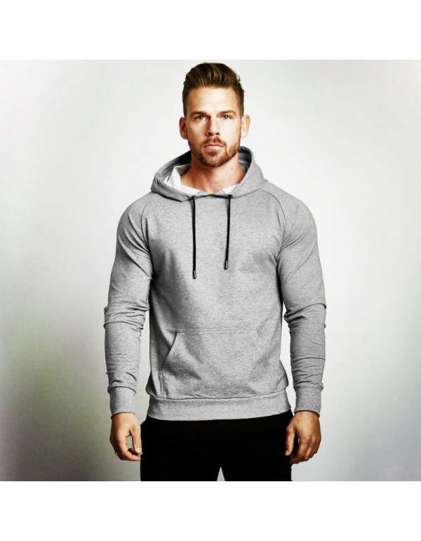 Men Spring Autumn Fashion Casual Sports Basic Versatile Solid Color Long Sleeve Hoodies