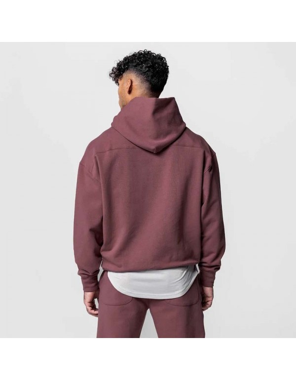 Men Fashion Casual Basic Solid Color Long Sleeve Hoodies Trousers Set