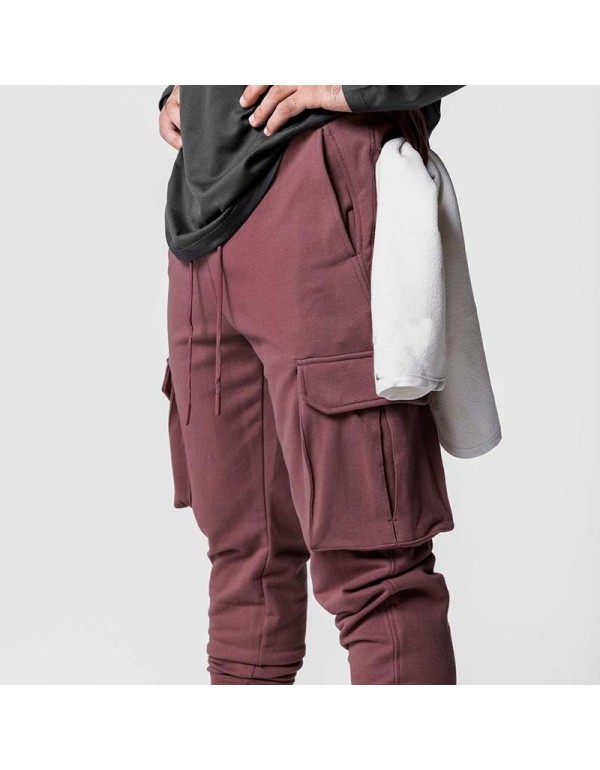 Men Fashion Casual Basic Solid Color Long Sleeve Hoodies Trousers Set