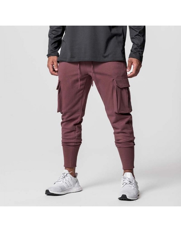 Men Fashion Casual Basic Solid Color Long Sleeve Hoodies Trousers Set