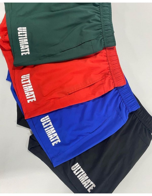 Woven Sports Shorts Men Fitness Leisure Outdoor Running Exercise Stretch Pocket Letter Shorts