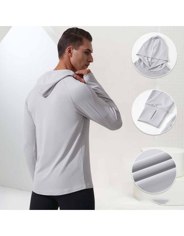 Men Leisure Sports Solid Color Long Sleeve Hoodies