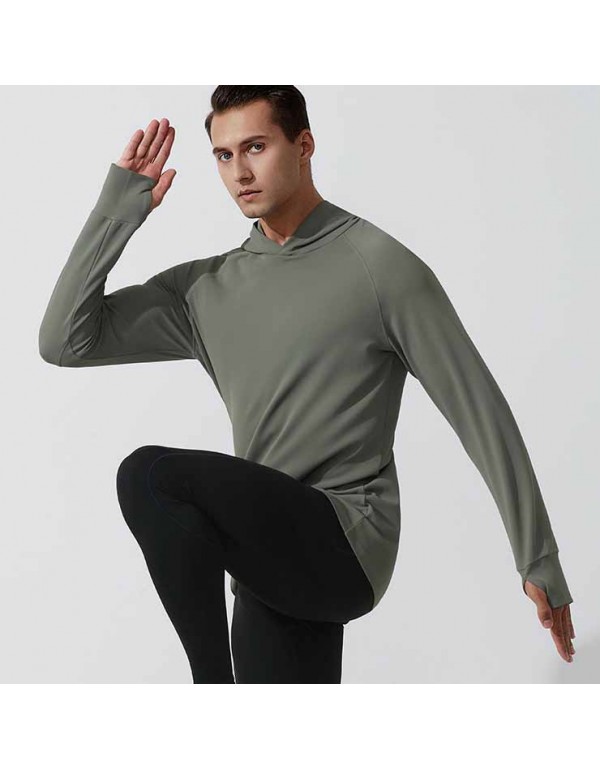 Men Leisure Sports Solid Color Long Sleeve Hoodies