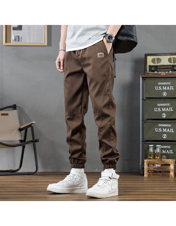 Men Spring Autumn Fashion Casual Solid Color Plus Size Jogger Cargo Pants