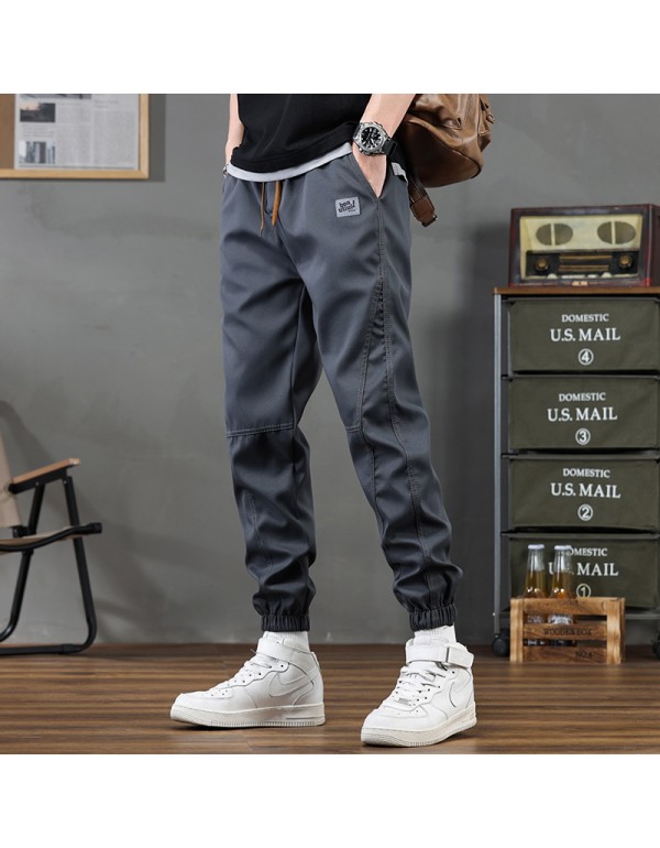 Men Spring Autumn Fashion Casual Solid Color Plus Size Jogger Cargo Pants