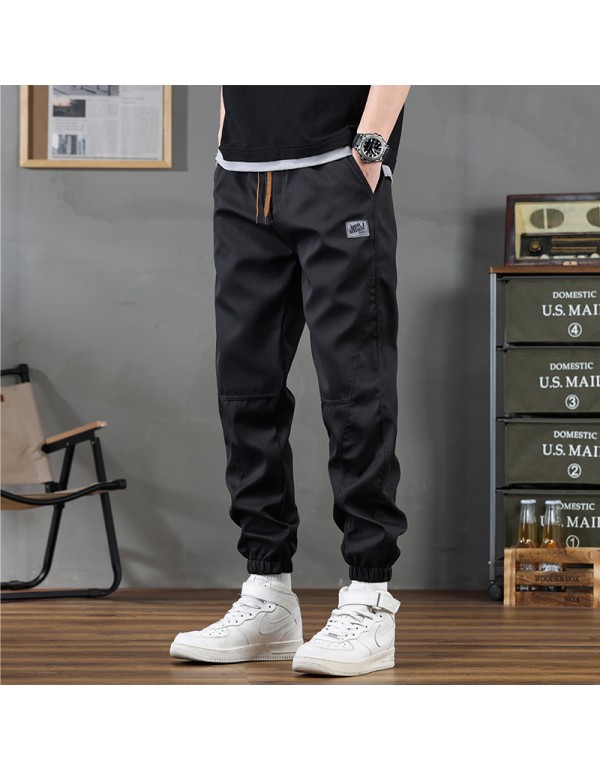 Men Spring Autumn Fashion Casual Solid Color Plus Size Jogger Cargo Pants