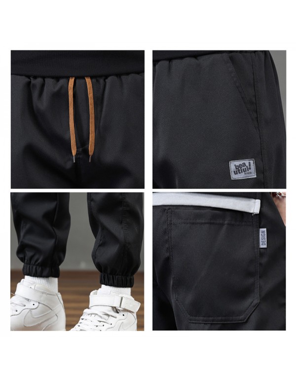 Men Spring Autumn Fashion Casual Solid Color Plus Size Jogger Cargo Pants