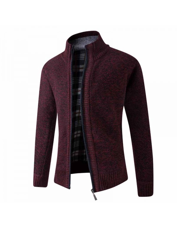 Men Autumn Winter Fashion Casual Solid Color Long Sleeve Turtle Neck Knitwear Coat