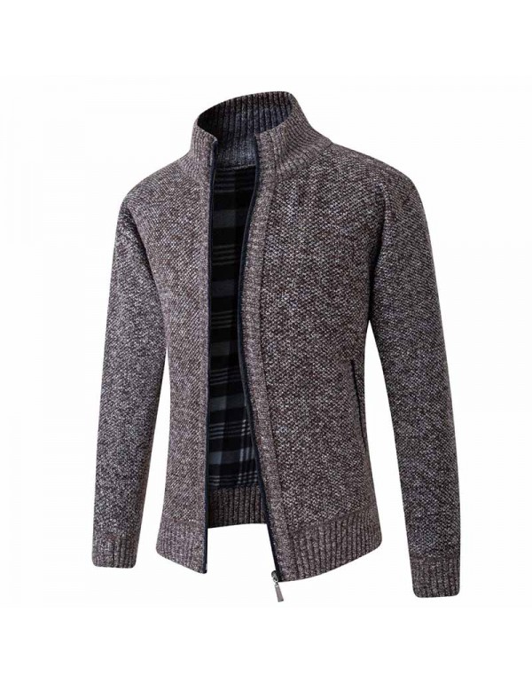 Men Autumn Winter Fashion Casual Solid Color Long Sleeve Turtle Neck Knitwear Coat