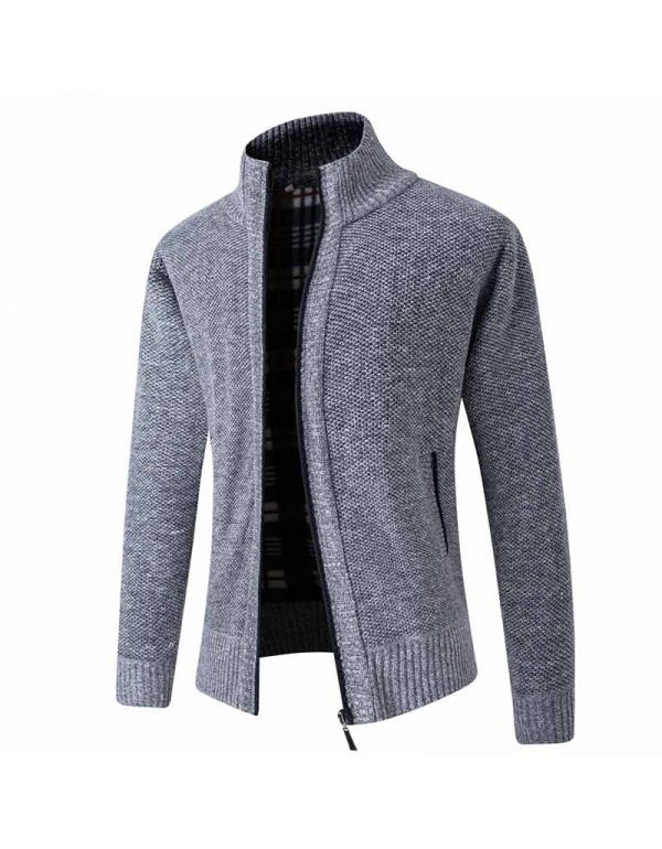 Men Autumn Winter Fashion Casual Solid Color Long Sleeve Turtle Neck Knitwear Coat