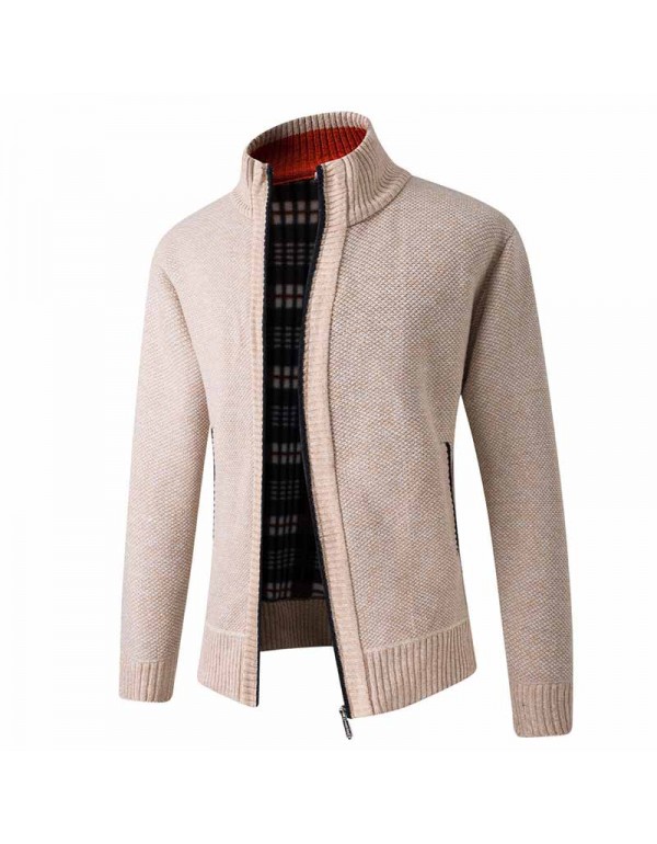 Men Autumn Winter Fashion Casual Solid Color Long Sleeve Turtle Neck Knitwear Coat