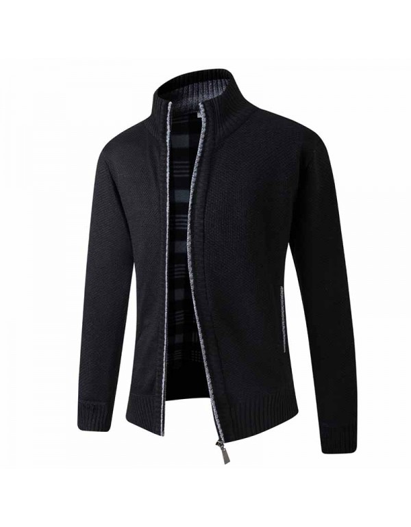 Men Autumn Winter Fashion Casual Solid Color Long Sleeve Turtle Neck Knitwear Coat