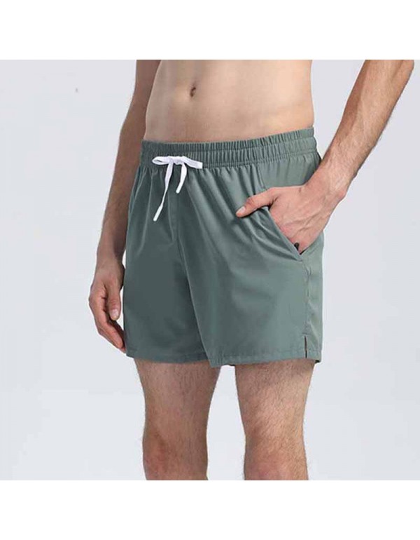 Men Casual Training Quick Dry Solid Color Plus Size Sports Shorts