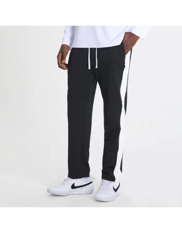 Men Fashion Casual Athleisure Stripe Quick Drying Loose Pants