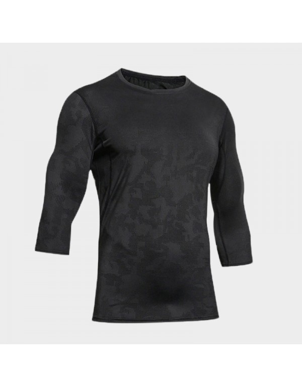 Men Casual Basic Quick Drying Long Sleeve Round Neck Sports T-Shirt